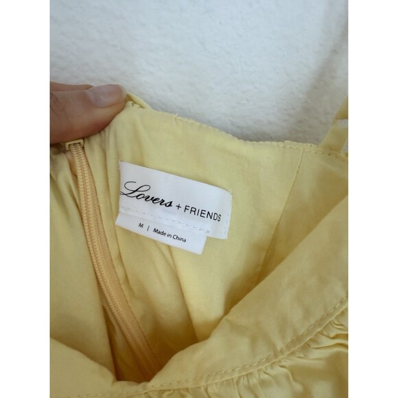 Revolve Lovers + Friends Mini Dress M Daffodil Ruched Ruffle Donna Cut Out - Picture 7 of 9